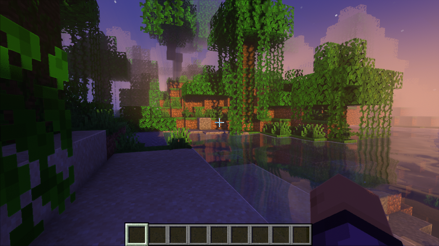 Minecraft 1.21.4 Fabric Iris Super Duper Vanilla in-world golden