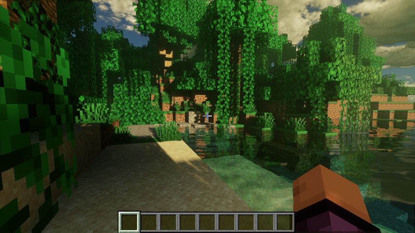 Minecraft 1.21.4 Fabric Iris Derivative Main d24.4.14 in-world golden