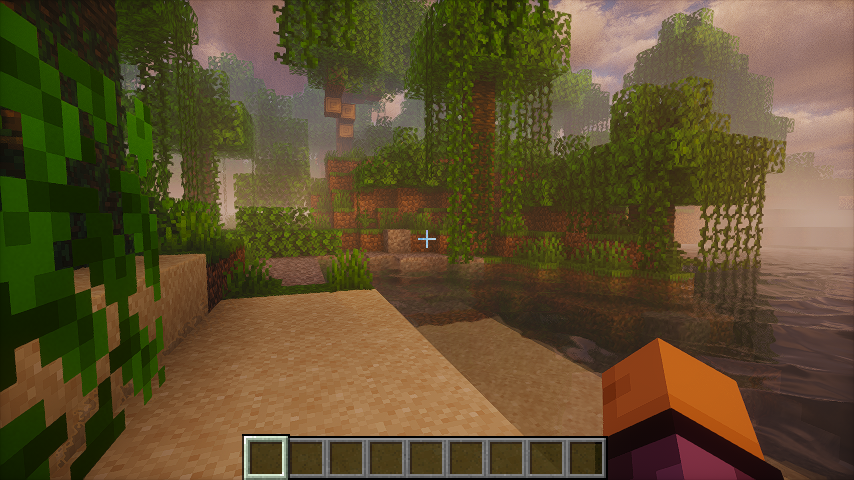 Minecraft 1.21.4 Fabric Iris Photon v1.3b in-world golden