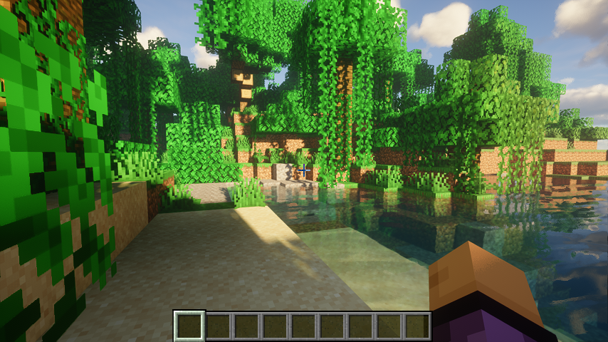 Minecraft 1.21.4 Fabric Iris iterationT in-world golden