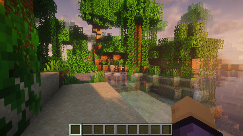 Minecraft 1.21.4 Fabric Iris Complementary Unbound in-world golden