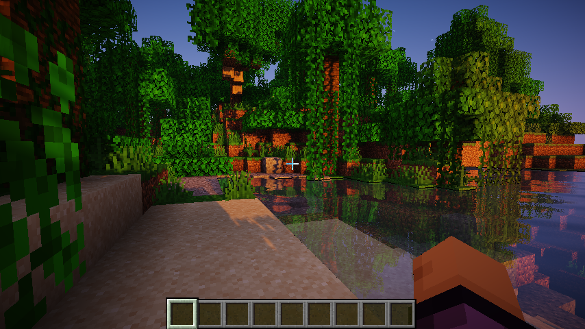 Minecraft 1.21.4 Fabric Iris Chocapic V6 Lite in-world golden