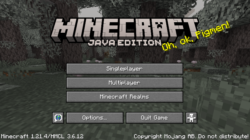 Minecraft 1.21.4 main menu golden